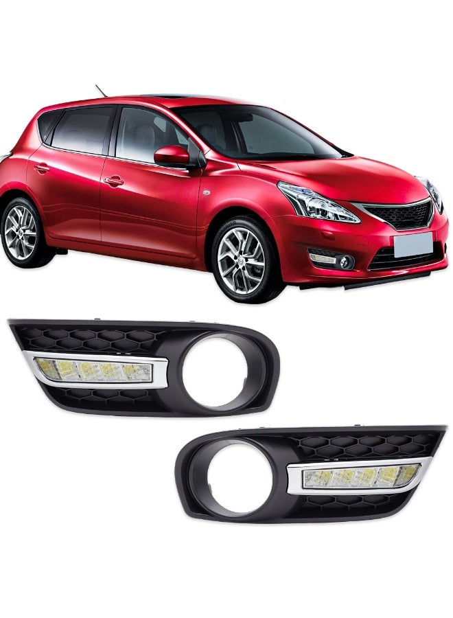 DLAA Pack of 2 Front NS520L LED Fog Lamp Cover Only with Wires Suitable for Tiida 2011 | 1 Year International Warranty - Image 1
